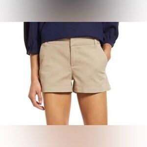 NWT Caslon Stretch Cotton Twill 3” Shorts in Tan Cobblestone - Size 10